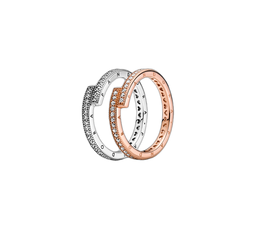 Nhẫn Đôi Orianna Signature Đai Chéo Bất Đối Xứng