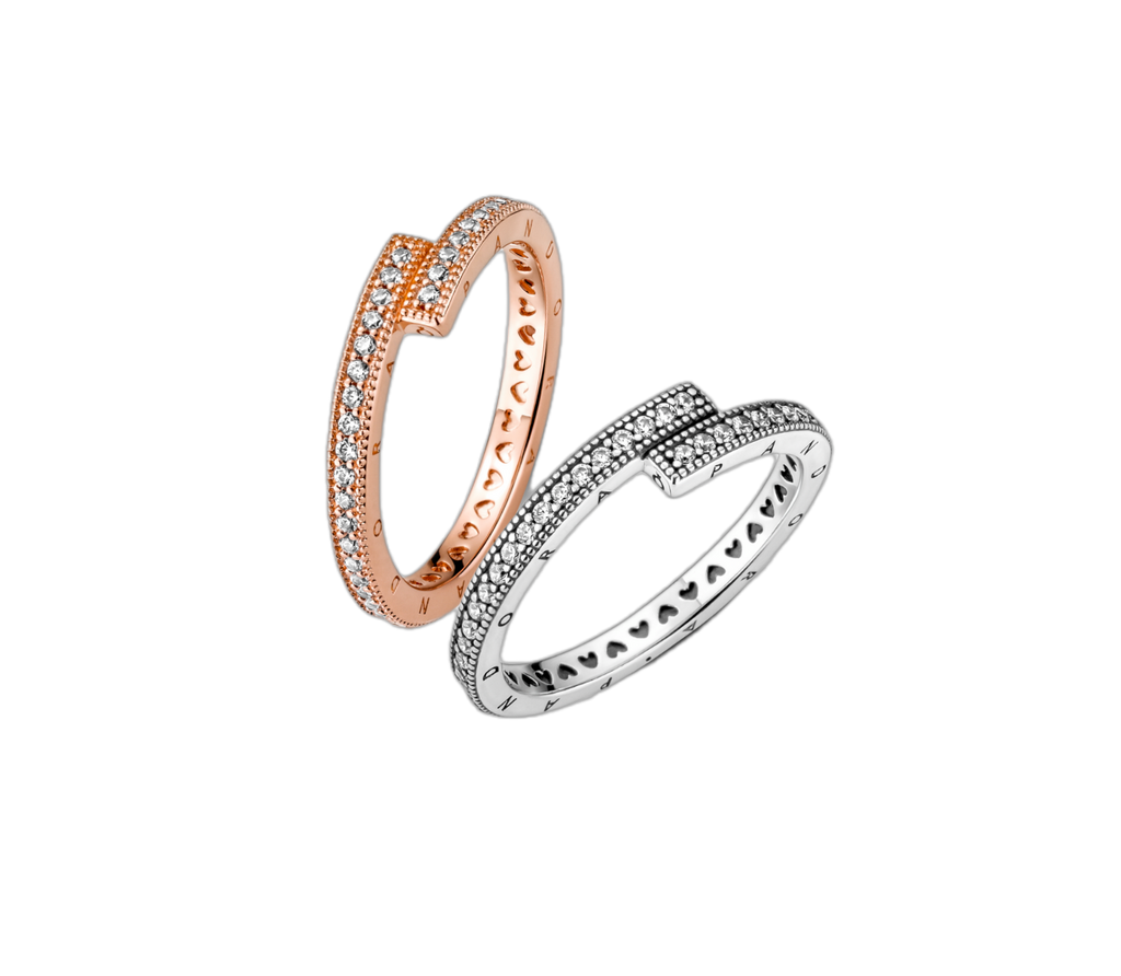 Nhẫn Đôi Orianna Signature Đai Chéo Bất Đối Xứng