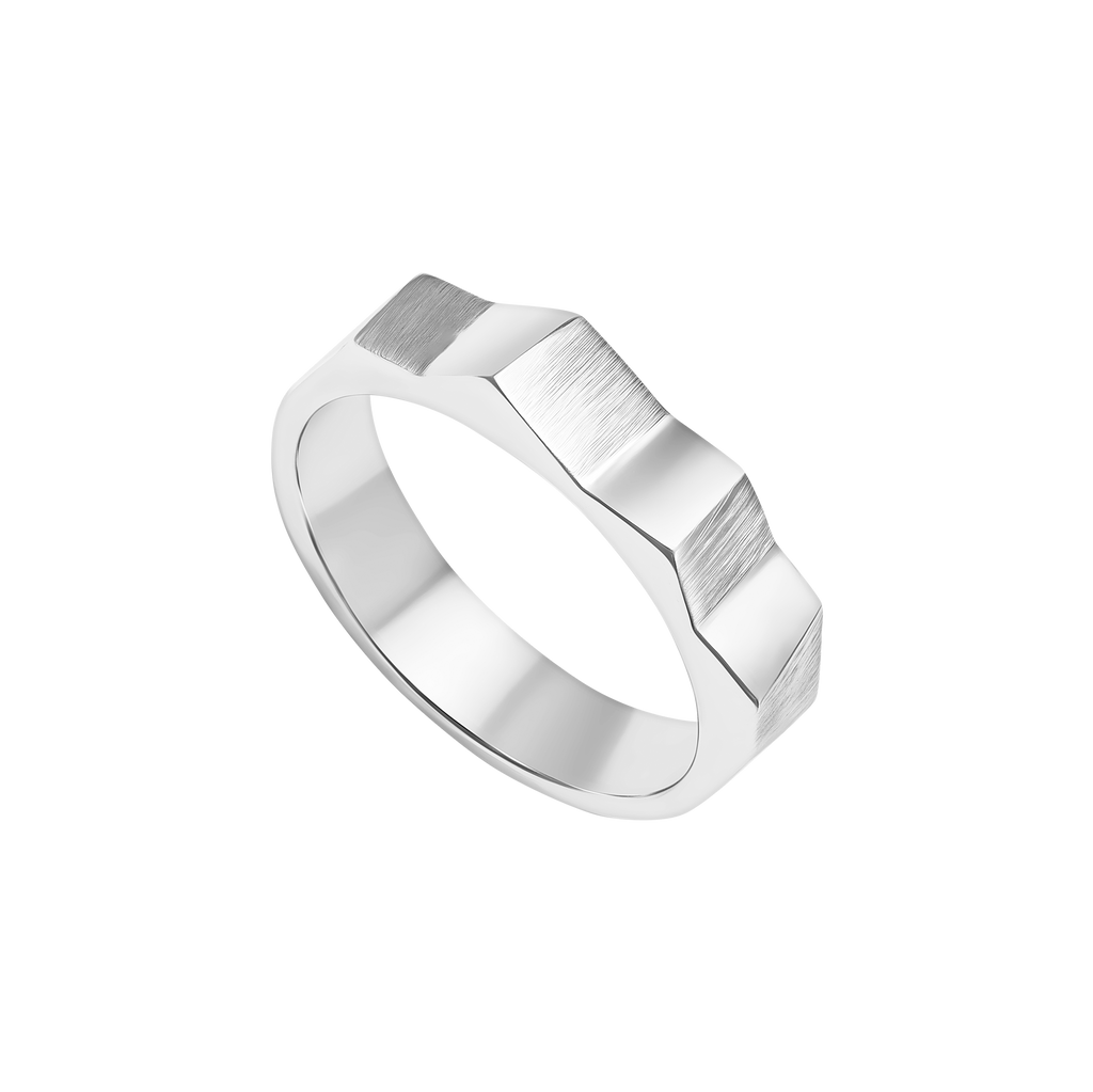 Nhẫn Bạc Góc Cạnh Đa Diện Orianna – Prism Edge Band