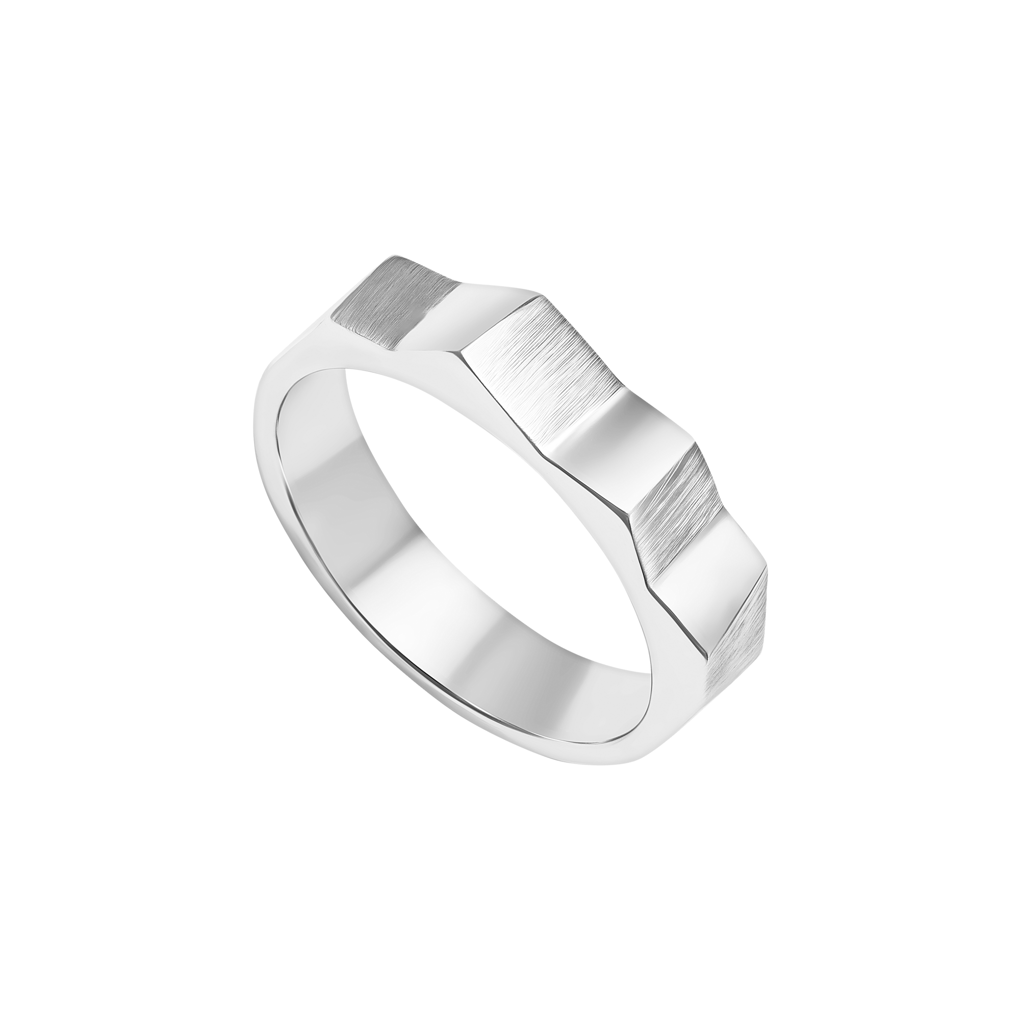 Nhẫn Bạc Góc Cạnh Đa Diện Orianna – Prism Edge Band