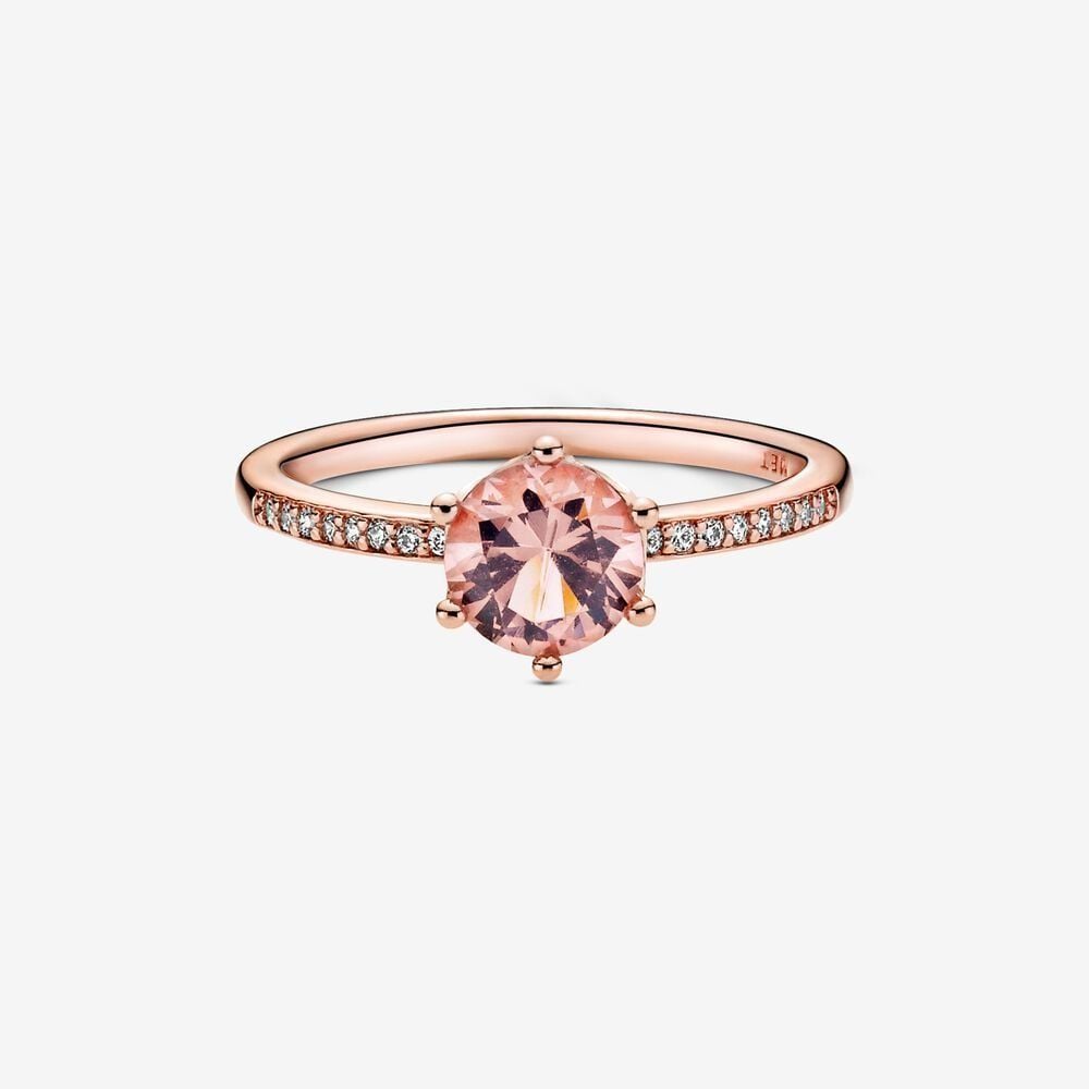 Nhẫn Orianna Moments Mạ Vàng Hồng 14k Vương Miệng Đính Đá Lớn