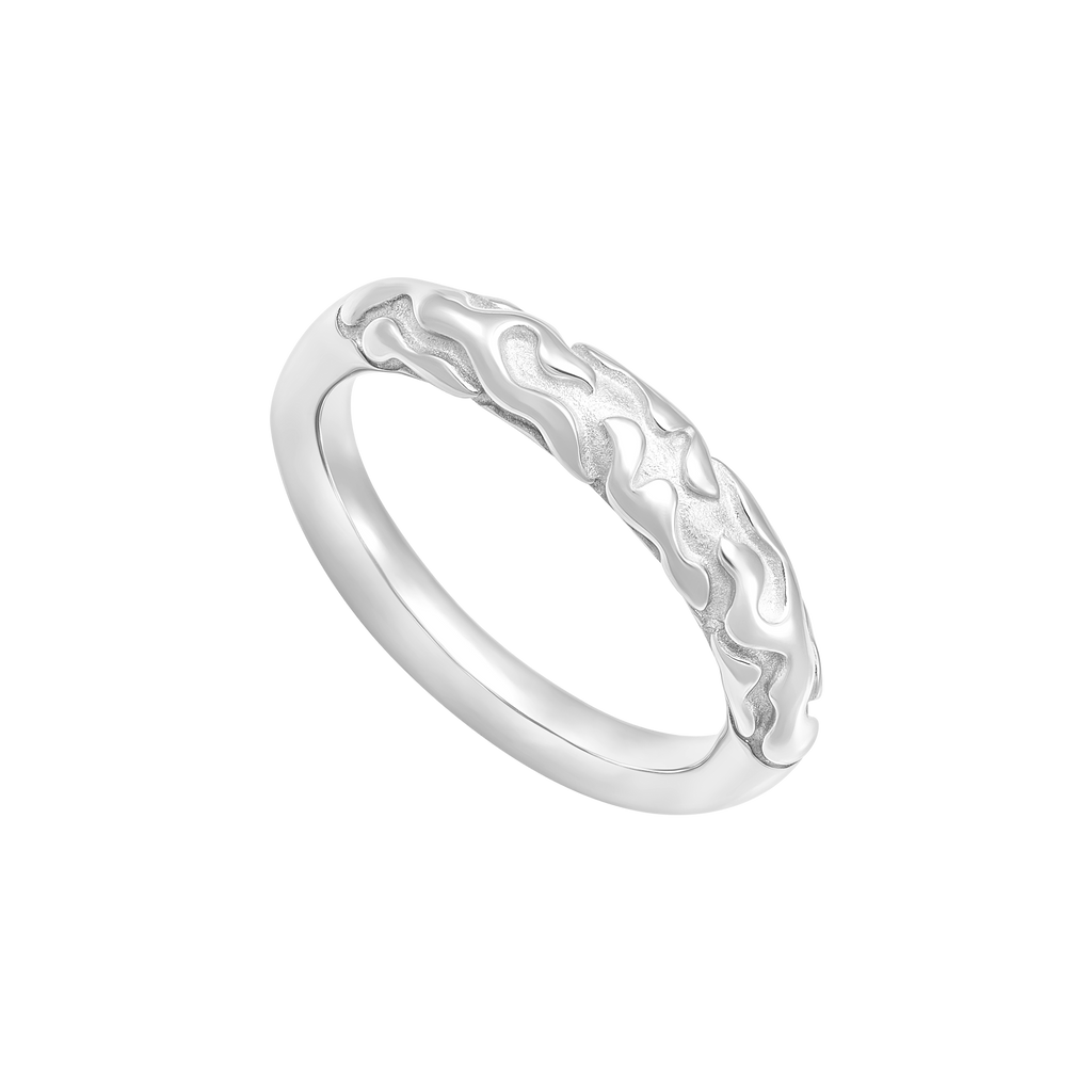 Nhẫn Bạc Điêu Khắc Dòng Chảy Orianna – Liquid Fire Ring