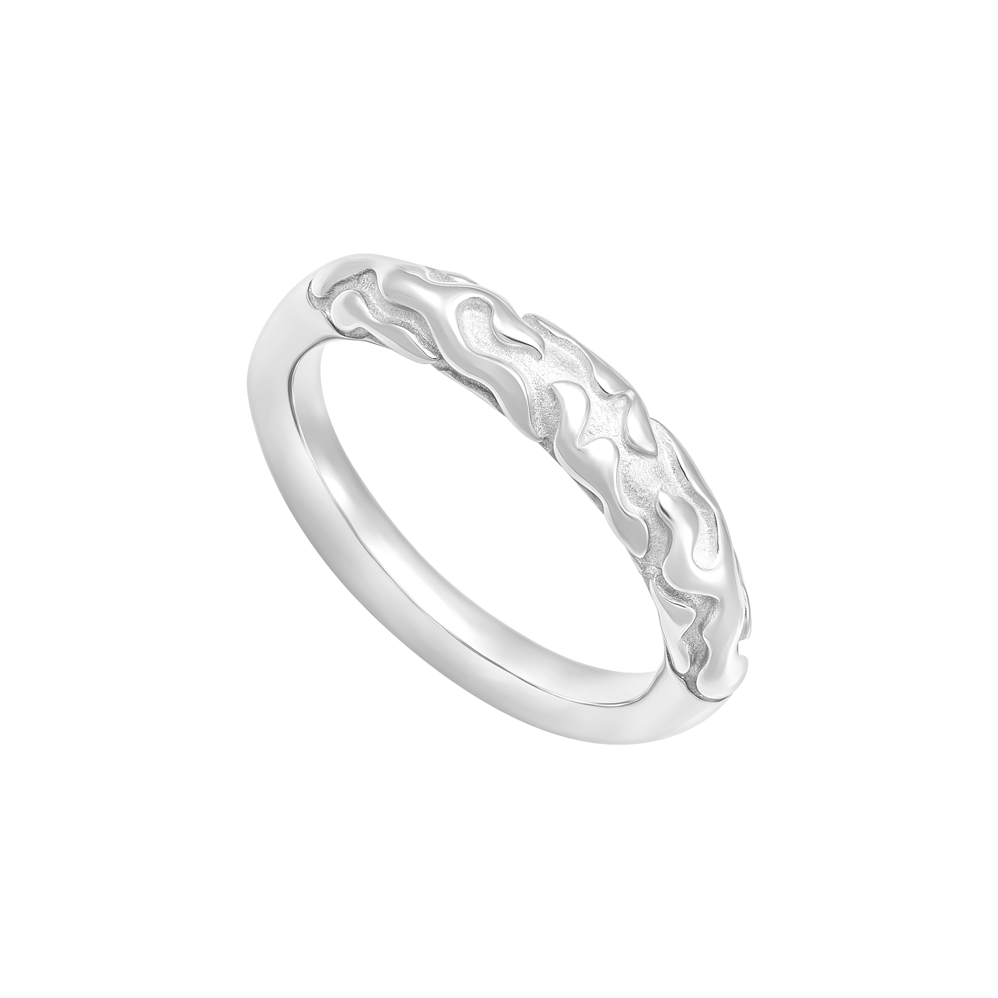 Nhẫn Bạc Điêu Khắc Dòng Chảy Orianna – Liquid Fire Ring