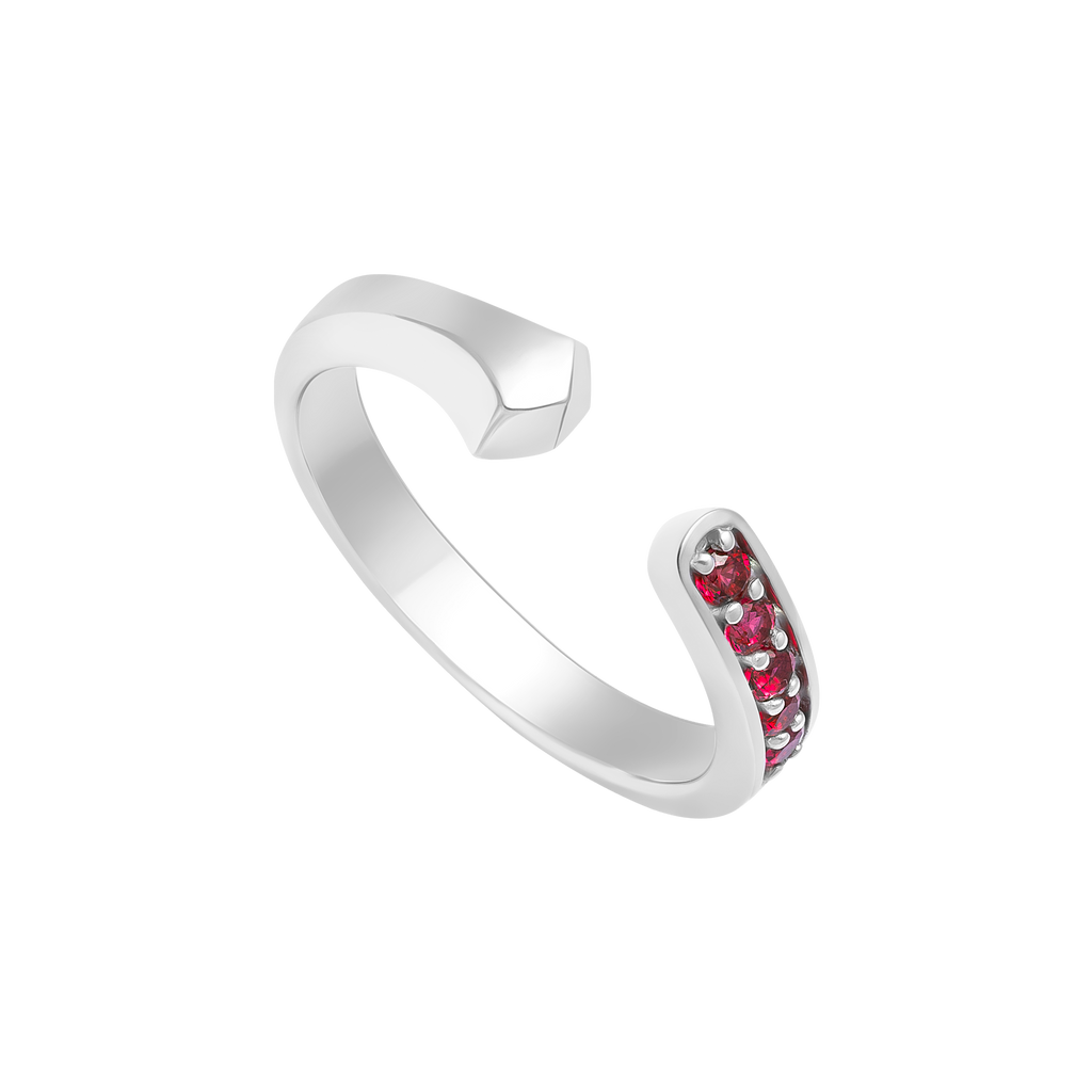 Nhẫn Hở Đa Diện Đính Đá Ruby Orianna – Crimson Touch Ring