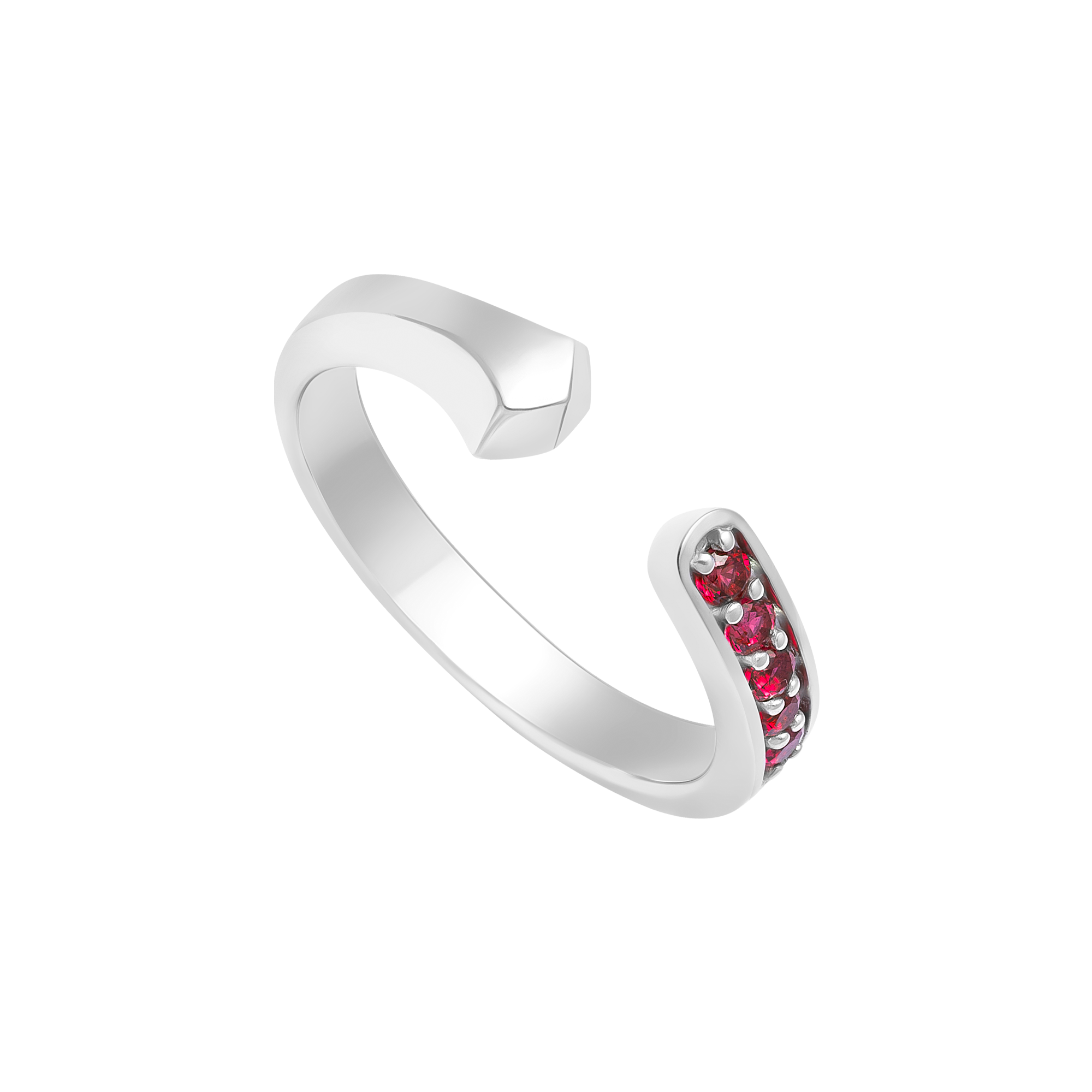 Nhẫn Hở Đa Diện Đính Đá Ruby Orianna – Crimson Touch Ring
