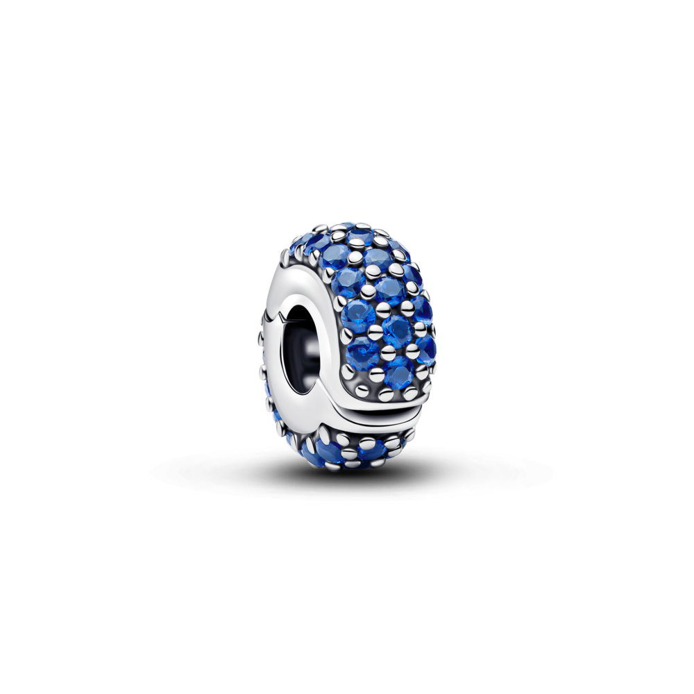 Charm Bấm Bạc Đá Xanh Hoàng Gia