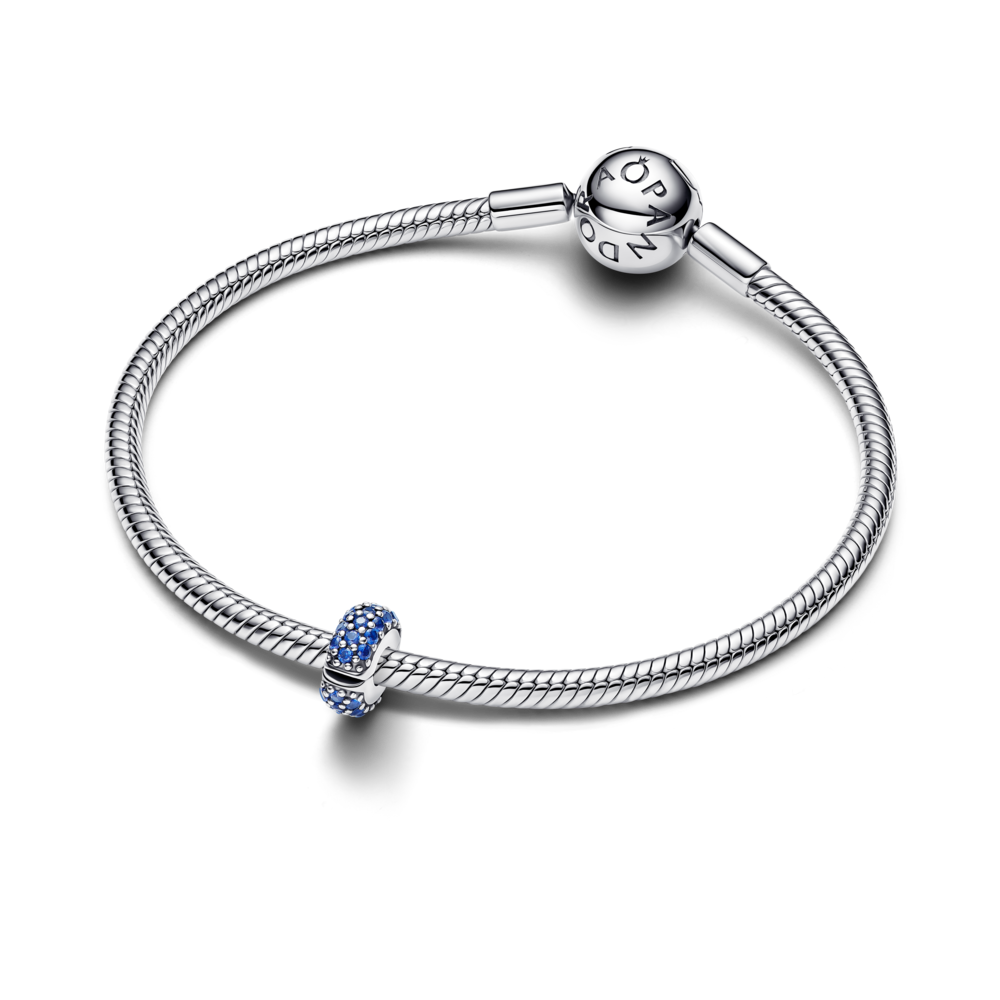 Charm Bấm Bạc Đá Xanh Hoàng Gia