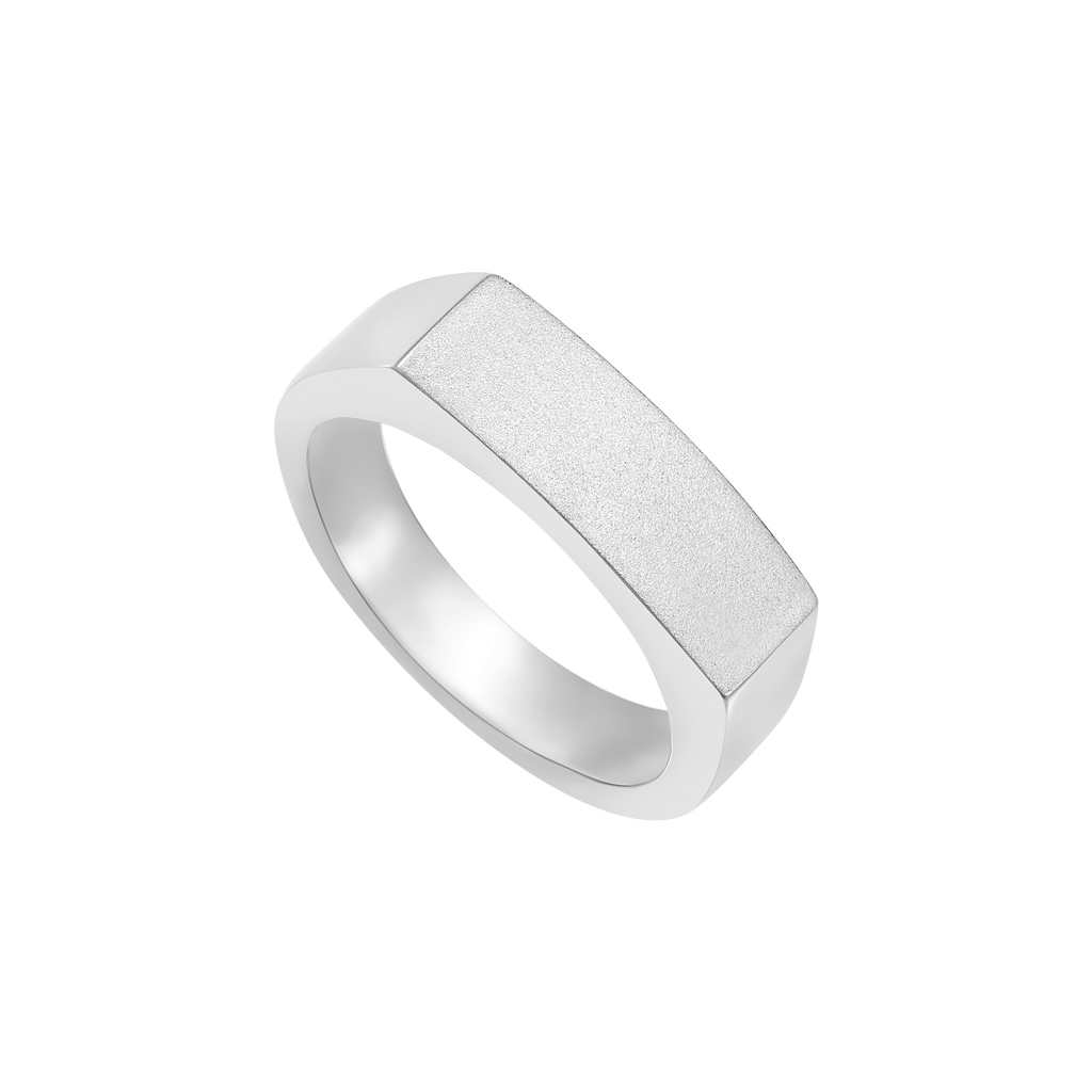 Nhẫn Signet Tối Giản Mặt Nhám Orianna – Pure Canvas Signet