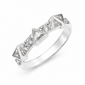 Nhẫn Bạc Hình Học Đính Đá Trillion Orianna – Stellar Prism Ring