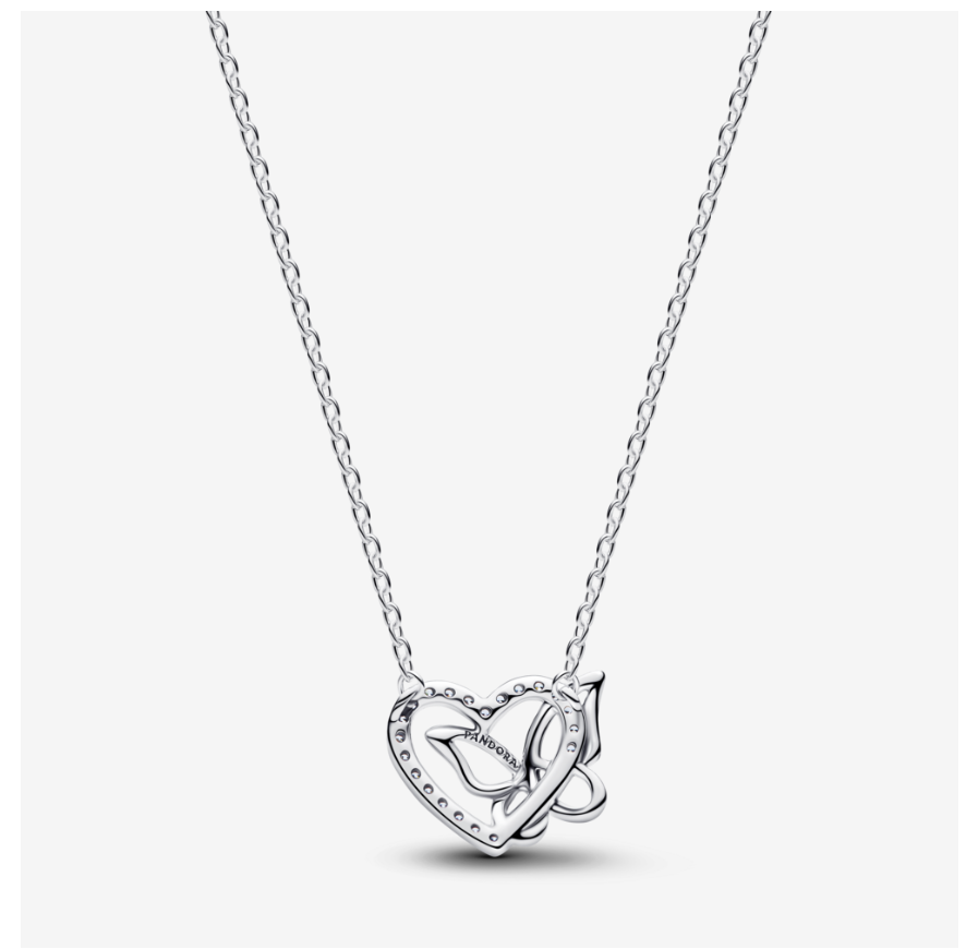 Dây Chuyền Bạc Orianna Trái Tim & Cánh Bướm Gắn Kết