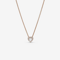 Dây Chuyền Orianna Timeless Mạ Vàng Hồng 14K Mặt Trái Tim Đính Đá