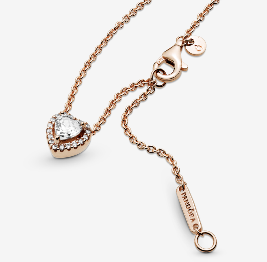 Dây Chuyền Orianna Timeless Mạ Vàng Hồng 14K Mặt Trái Tim Đính Đá