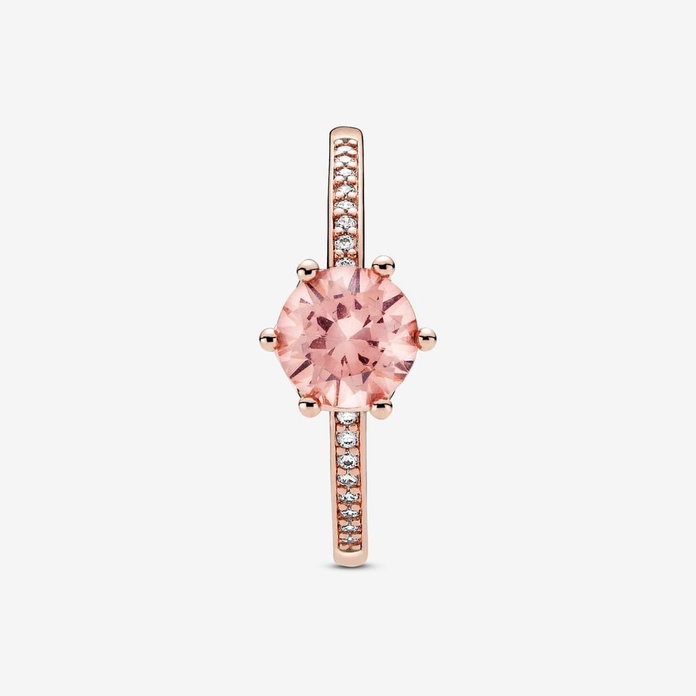 Nhẫn Orianna Moments Mạ Vàng Hồng 14k Vương Miệng Đính Đá Lớn