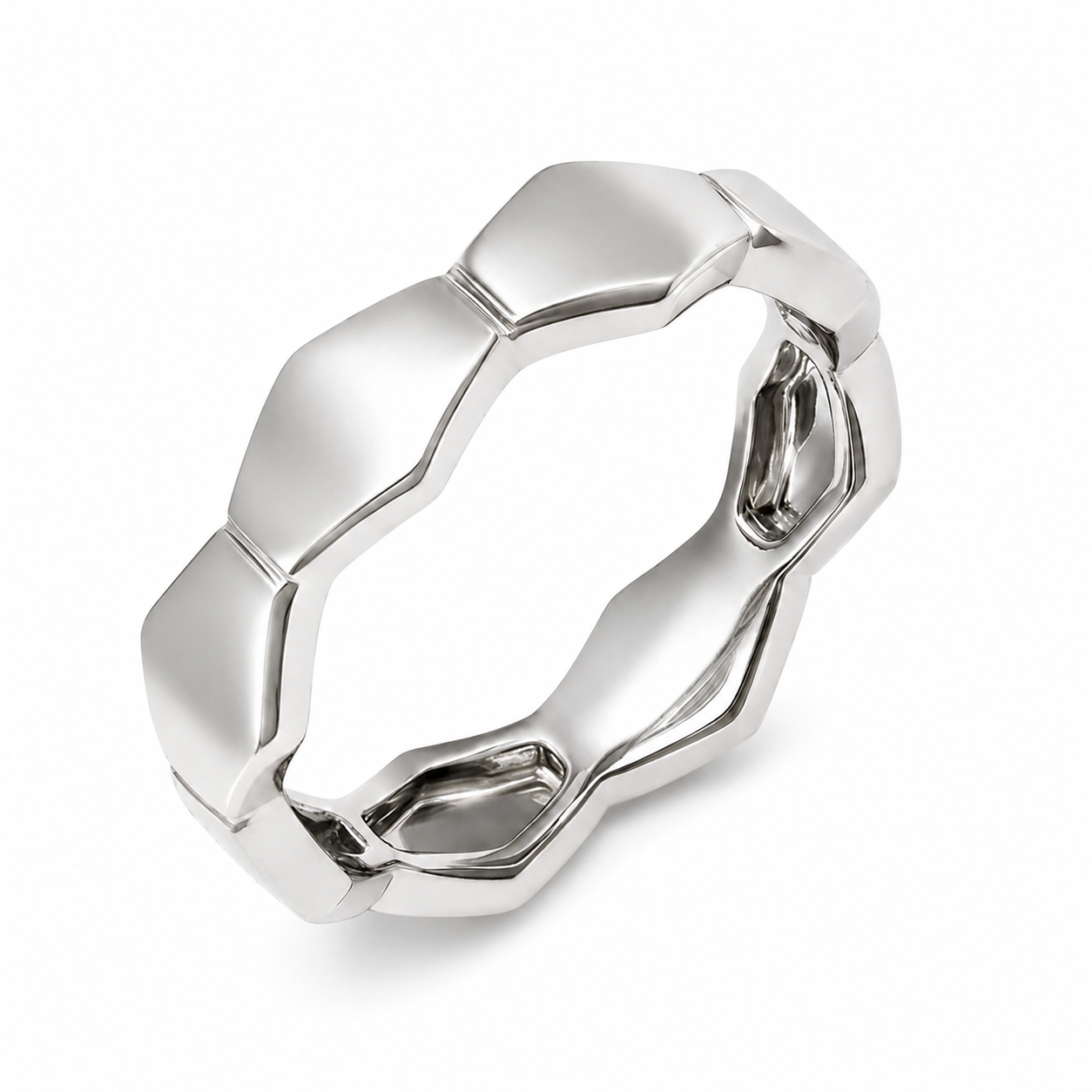 Nhẫn Bạc Cấu Trúc Lục Giác Orianna – Infinite Hex Ring
