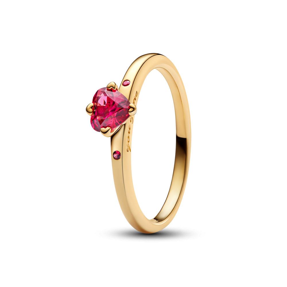Nhẫn Mạ Vàng 14K Tình Yêu Đính Đá Pha Lê Đỏ "You & Me"