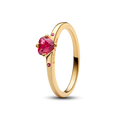 Nhẫn Mạ Vàng 14K Tình Yêu Đính Đá Pha Lê Đỏ "You & Me"