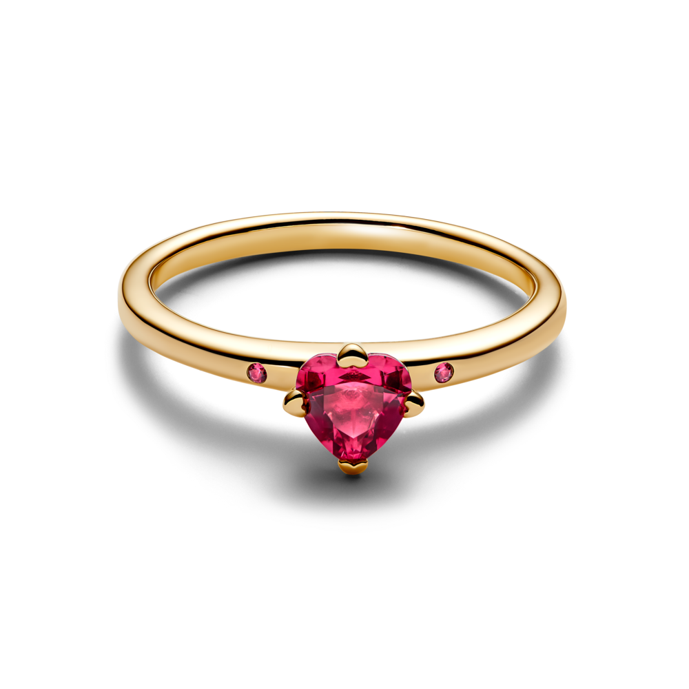 Nhẫn Mạ Vàng 14K Tình Yêu Đính Đá Pha Lê Đỏ "You & Me"