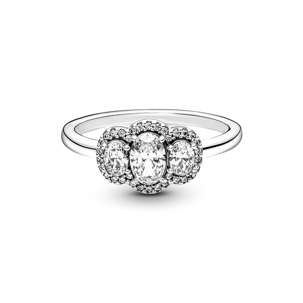 Nhẫn Bạc Orianna Timeless Đính 3 Viên Đá Trong Suốt