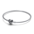 Vòng Kiềng Bạc Pandora Moments Khóa Trái Tim Đính Đá