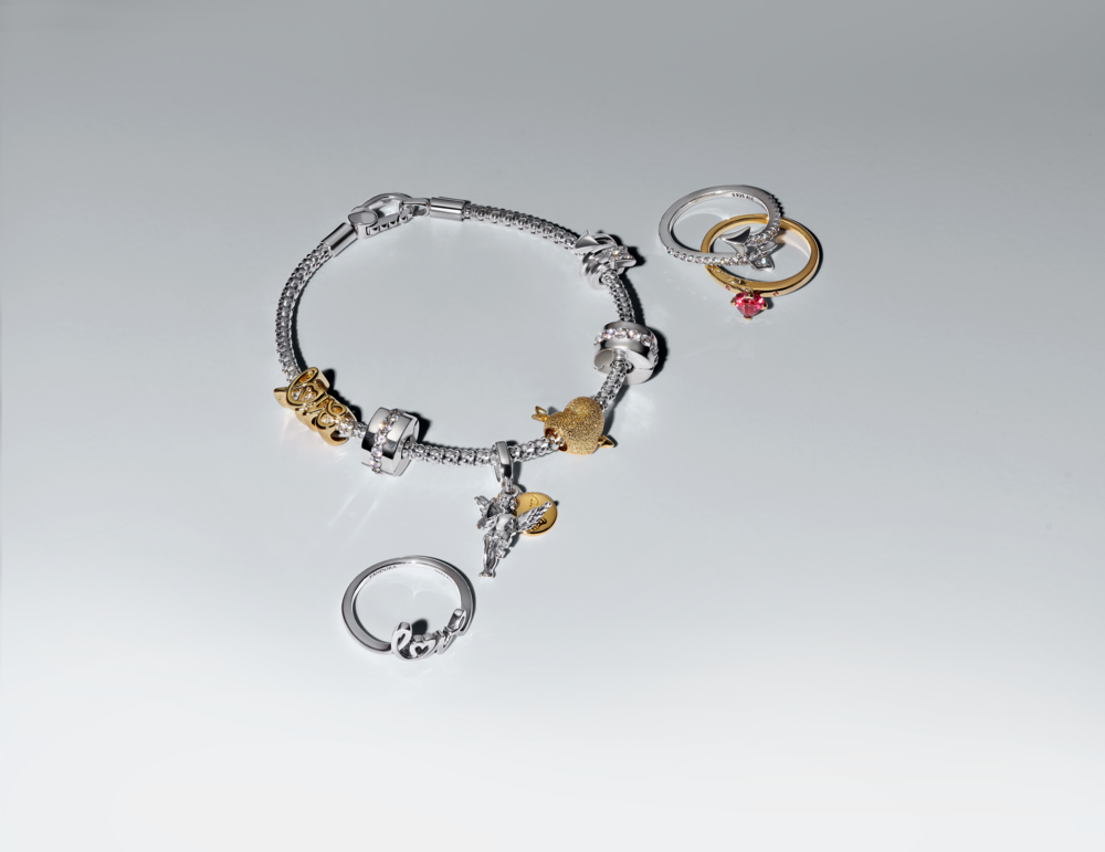 Nhẫn Mạ Vàng 14K Tình Yêu Đính Đá Pha Lê Đỏ "You & Me"